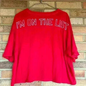 aerie short sleeve crew neck crop Christmas sleep t shirt